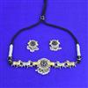 Oxidised Choker Necklace Set With 2 Tone Plating