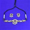 Oxidised Choker Necklace Set With 2 Tone Plating