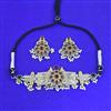 Oxidised Choker Necklace Set With 2 Tone Plating