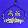 Oxidised Choker Necklace Set With 2 Tone Plating