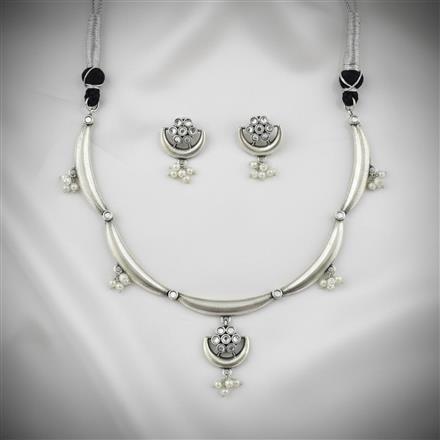 Choker Necklace Set With Oxidised Plating