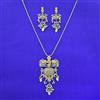 Oxidised Temple Pendant Set With 2 Tone Plating