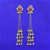 Oxidised Long Earring With Gold Plating