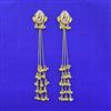 Oxidised Long Earring With Gold Plating