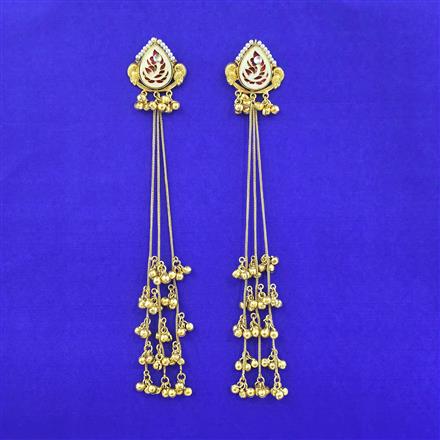 Oxidised Long Earring With Gold Plating