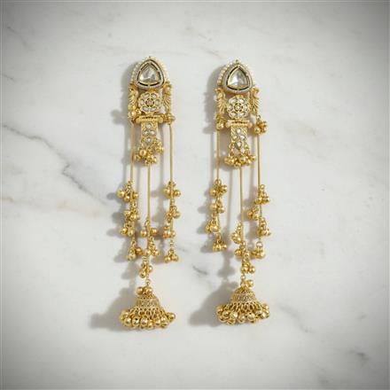 Oxidised Long Earring With Gold Plating
