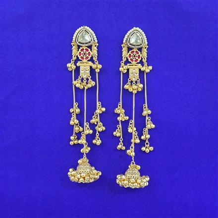 Oxidised Long Earring With Gold Plating