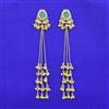 Oxidised Long Earring With Gold Plating