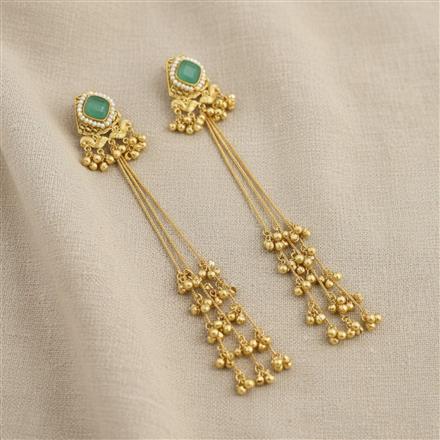 Oxidised Long Earring With Gold Plating