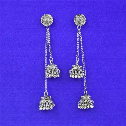 Kashmiri Earring With Oxidised Plating