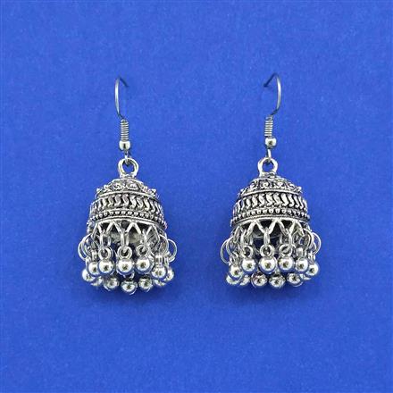 Jhumki With Oxidised Plating