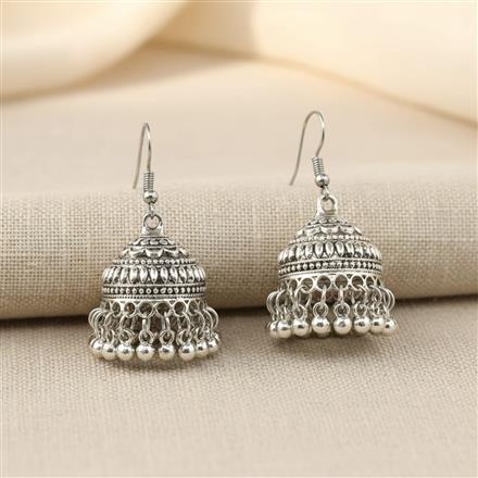 Jhumki With Oxidised Plating