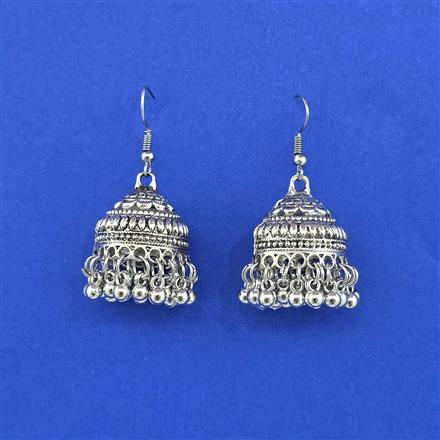 Jhumki With Oxidised Plating