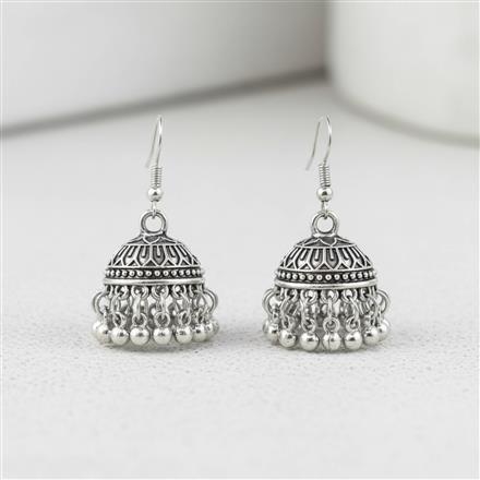 Jhumki With Oxidised Plating