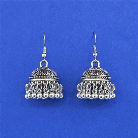 Jhumki With Oxidised Plating