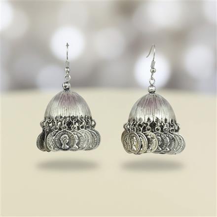 Jhumki With Oxidised Plating
