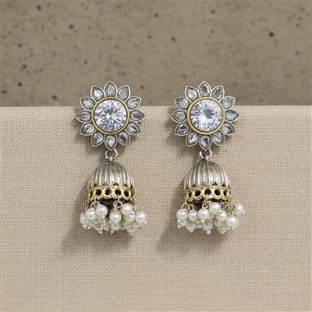 Oxidised Jhumki With 2 Tone Plating