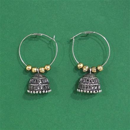 Oxidised Jhumki With 2 Tone Plating