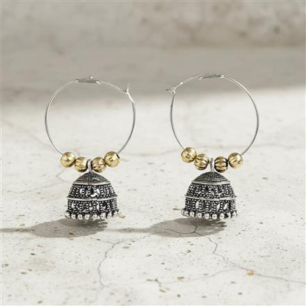Oxidised Jhumki With 2 Tone Plating