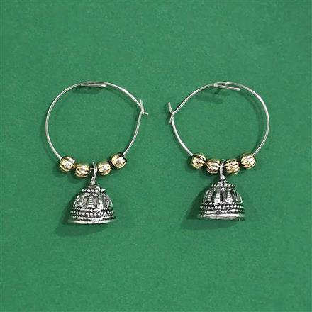 Oxidised Jhumki With 2 Tone Plating