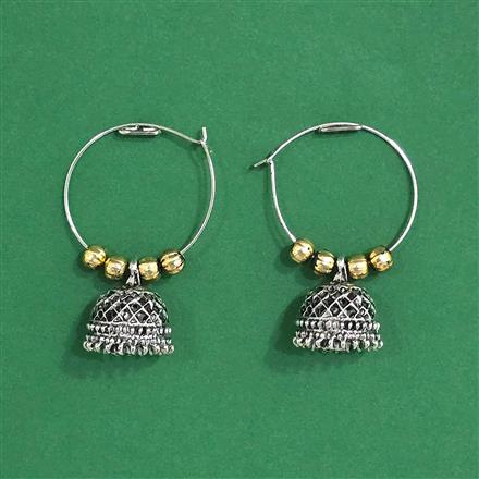 Oxidised Jhumki With 2 Tone Plating