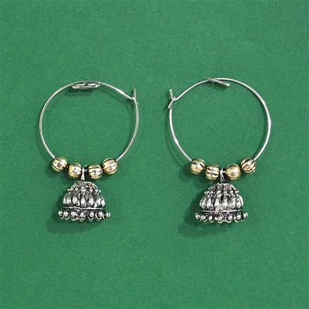 Oxidised Jhumki With 2 Tone Plating