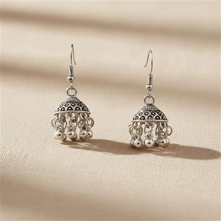 Jhumki With Oxidised Plating