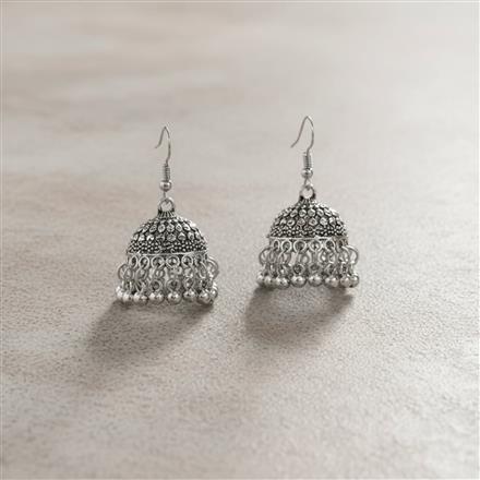 Jhumki With Oxidised Plating