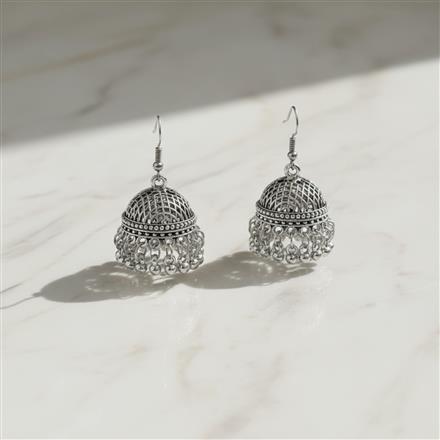 Jhumki With Oxidised Plating
