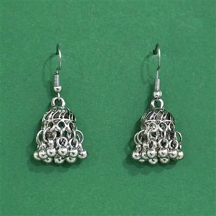 Jhumki With Oxidised Plating