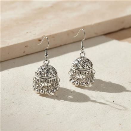Jhumki With Oxidised Plating