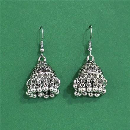 Jhumki With Oxidised Plating