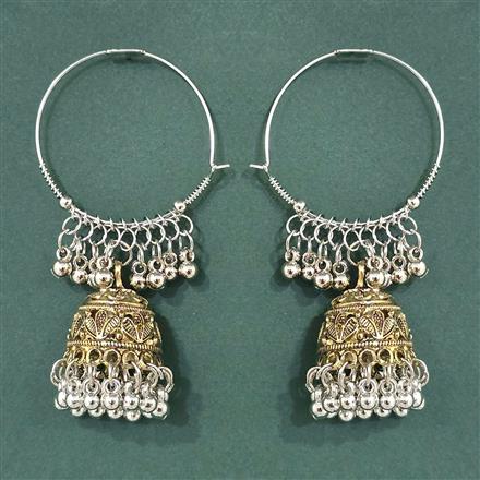 Oxidised Jhumki With 2 Tone Plating
