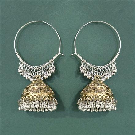 Oxidised Jhumki With 2 Tone Plating