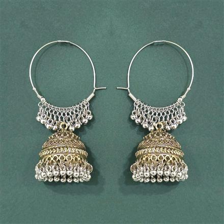 Oxidised Jhumki With 2 Tone Plating