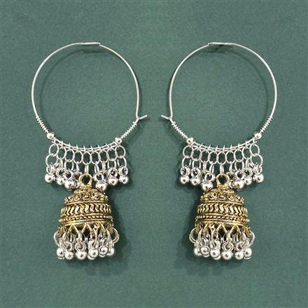 Oxidised Jhumki With 2 Tone Plating