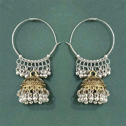 Oxidised Jhumki With 2 Tone Plating