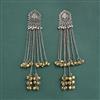 Oxidised Kashmiri Earring With 2 Tone Rhodium Plating