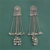 Oxidised Kashmiri Earring With 2 Tone Rhodium Plating