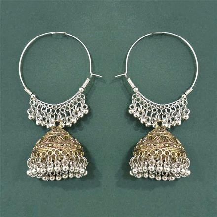 Oxidised Jhumki With 2 Tone Plating