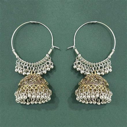 Oxidised Jhumki With 2 Tone Plating