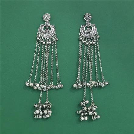 Kashmiri Earring With 2 Tone Rhodium Plating