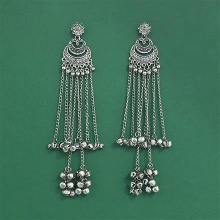 Kashmiri Earring With 2 Tone Rhodium Plating