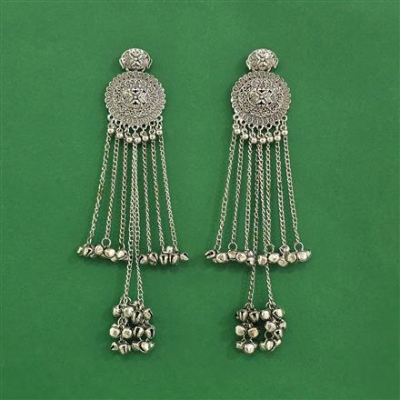 Kashmiri Earring With Rhodium Plating