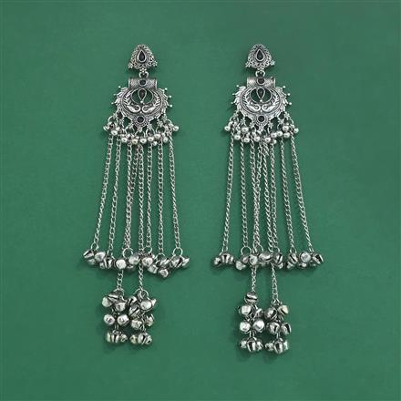 Kashmiri Earring With Rhodium Plating