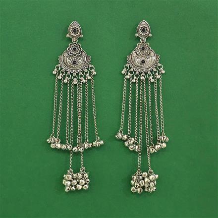 Kashmiri Earring With Rhodium Plating