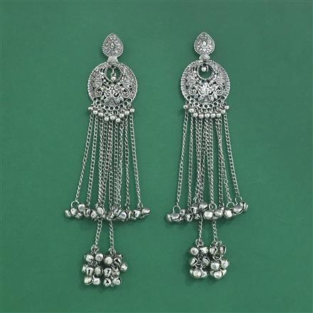 Kashmiri Earring With Rhodium Plating