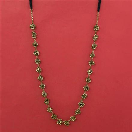 Oxidised Long Necklace With Rhodium Plating Mehndi Plating