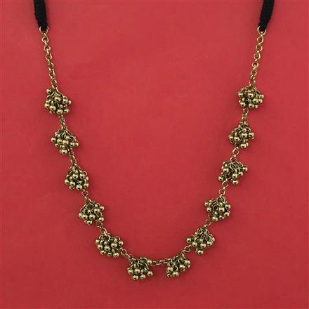 Oxidised Classic Necklace With Rhodium Plating Mehndi Plating