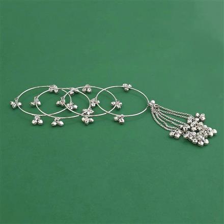 Oxidised 4 Pc Bangles With Rhodium Plating